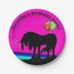 Rainbow Unicorn Party Paper Plate