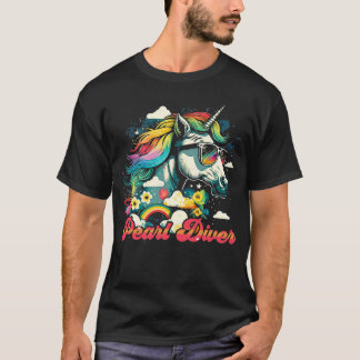 Rainbow Unicorn Pearl Diver T-Shirt
