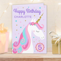 Rainbow Unicorn Personalised Age Purple Birthday