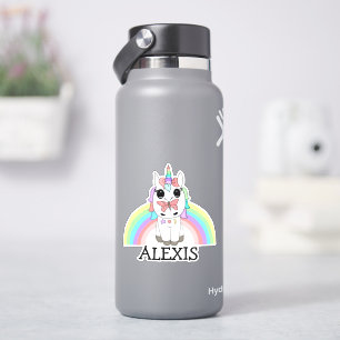 Rainbow Unicorn Personalised Name Sticker