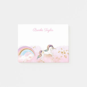 Rainbow Unicorn Personalised Post-it Notes