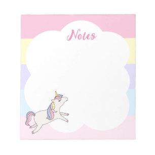 Rainbow Unicorn Personalized Notepad