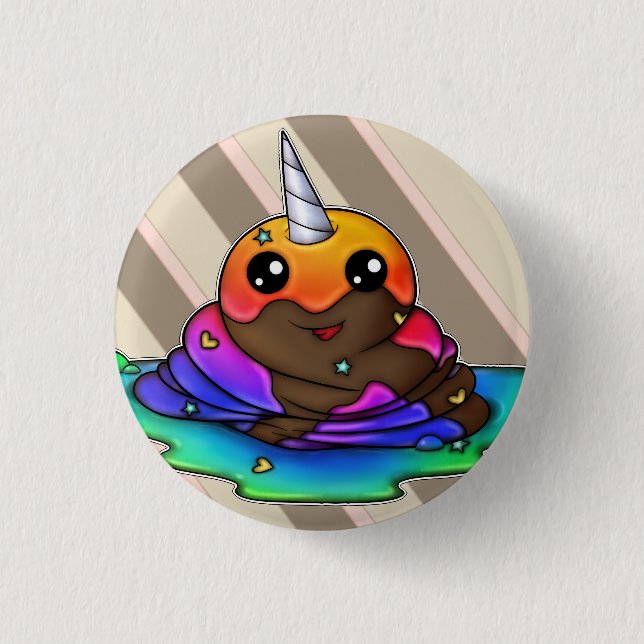 Rainbow Unicorn Poop 3 Cm Round Badge (Front)
