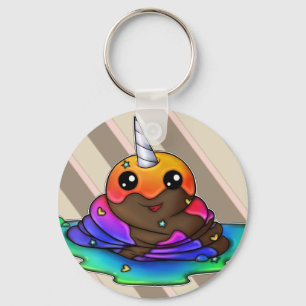 Rainbow Unicorn Poop Key Ring