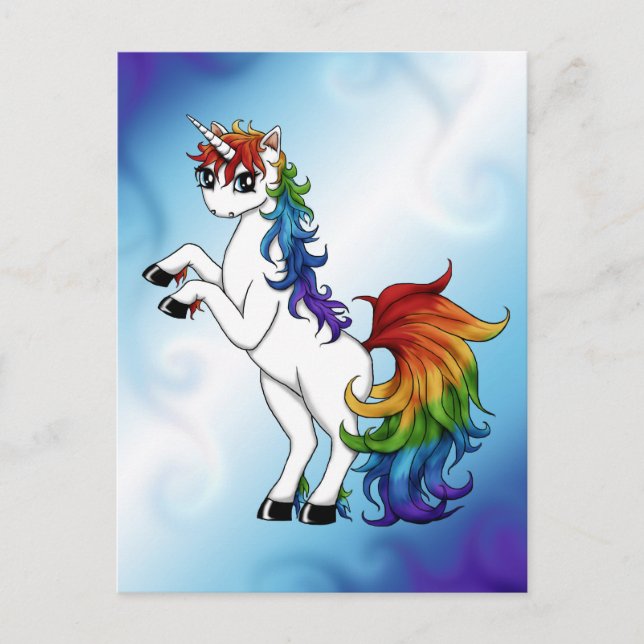 Rainbow Unicorn Postcard (Front)