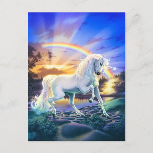 Rainbow Unicorn Postcard (Front)