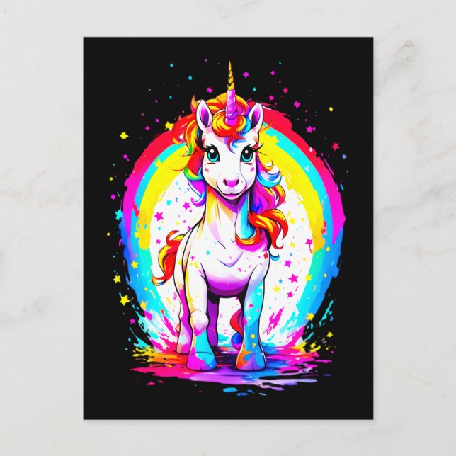 Rainbow unicorn  postcard (Front)