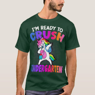 Rainbow Unicorn Ready To Crush Kindergarten T-Shirt