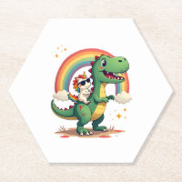 Rainbow Unicorn Riding T rex - Dinosaur Boys Girls