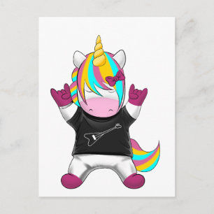 Rainbow Unicorn Rocker Postcard