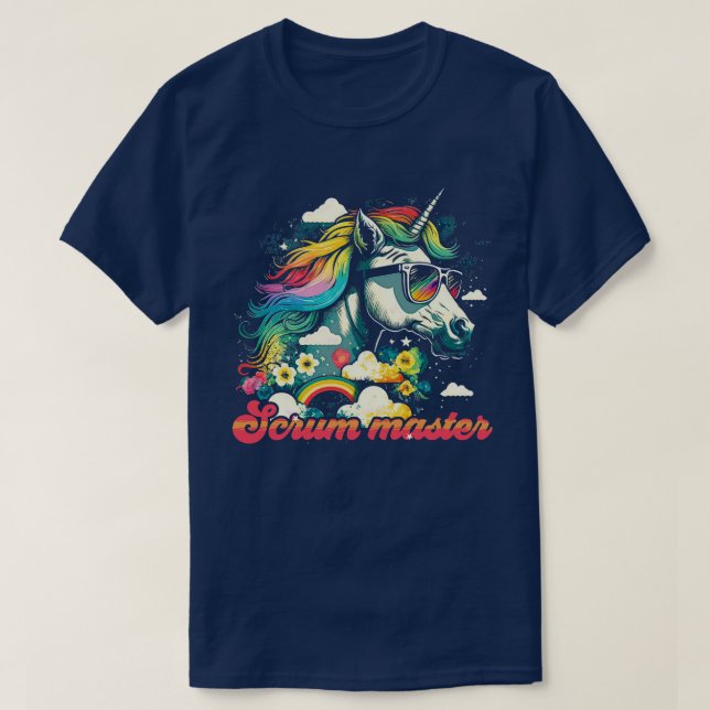 Rainbow Unicorn Scrum master T-Shirt (Design Front)