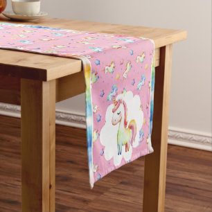 Rainbow Unicorn Short Table Runner