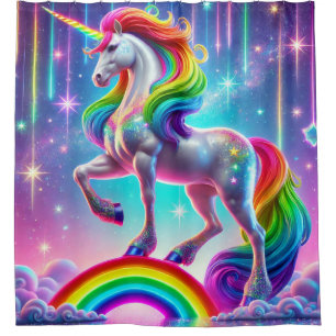 Rainbow Unicorn Shower Curtain