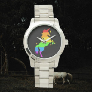 Rainbow Unicorn Silver Watch
