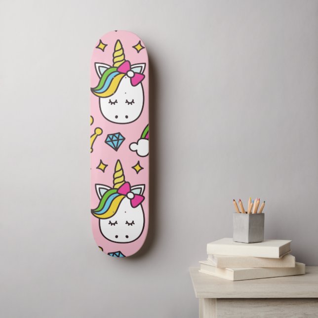 Rainbow unicorn skateboard (Wall Art)