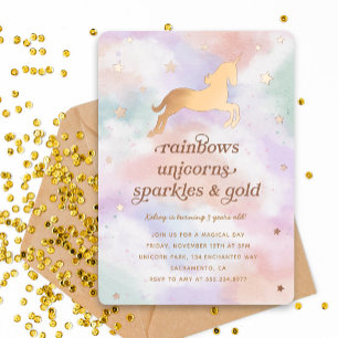 Rainbow Unicorn Sparkles Gold Birthday Party