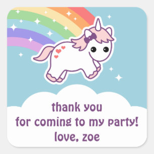 Rainbow Unicorn Square Sticker