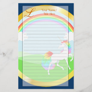 Rainbow Unicorn Stationery