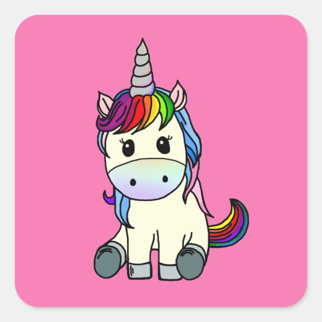 Rainbow Unicorn Sticker (Front)