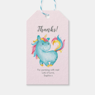 Rainbow Unicorn Thank you tags Favour tags