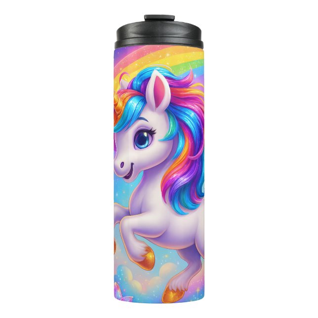 Rainbow Unicorn Thermal Tumbler (Front)