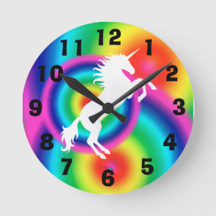Rainbow Unicorn Wall Clock