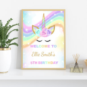 Rainbow Unicorn Welcome Sign,Unicorn Birthday Sign