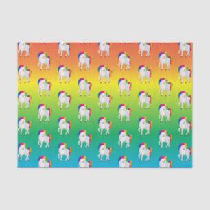 Rainbow Unicorn with Colourful Background Tissue Paper