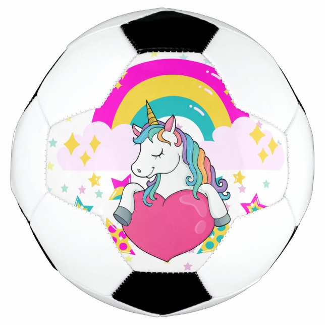 Rainbow Unicorn with Stars   Football (Front)