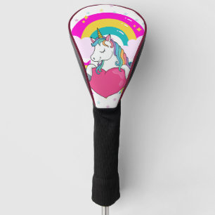 Rainbow Unicorn with Stars   Golf Head Cover