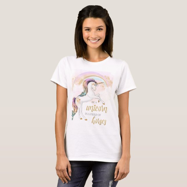 Rainbow Unicorn Womens TShirt (Front Full)