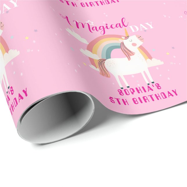 Rainbow Unicorn Wrapping Paper (Roll Corner)