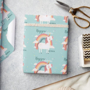 Rainbow Unicorn Wrapping Paper