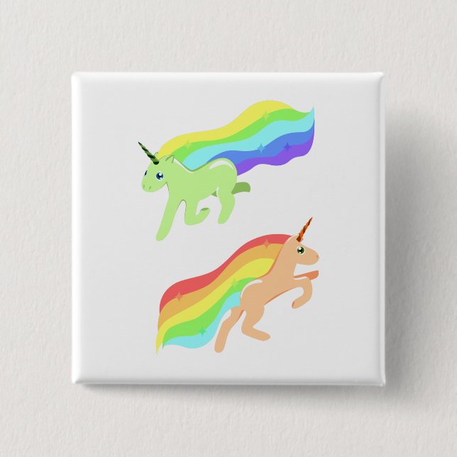 Rainbow Unicorns 15 Cm Square Badge (Front)