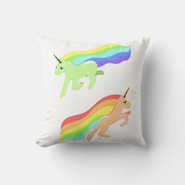 Rainbow Unicorns Cushion (Front)