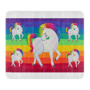 Rainbow Unicorns  Cutting Board