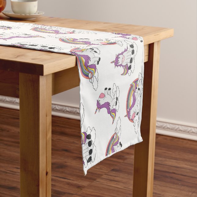 Rainbow Unicorns Long Table Runner (In Situ)