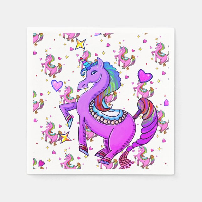 Rainbow Unicorns Napkin (Front)