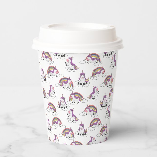 Rainbow  Unicorns   Paper Cups (Front)