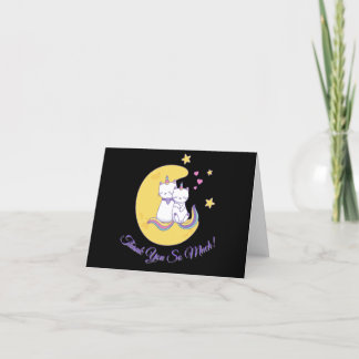 Rainbow Unikitty - Cuddle on the Moon Thank You Ca Card