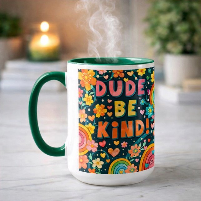 Rainbow Unique Dude Be Kind Inspirivity Kindness Mug (Creator Uploaded)