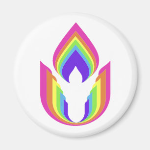 Rainbow Unitarian Universalism flaming chalice  Magnet