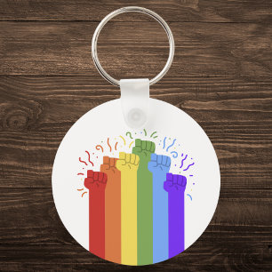 Rainbow Unity Fist Pride Key Ring