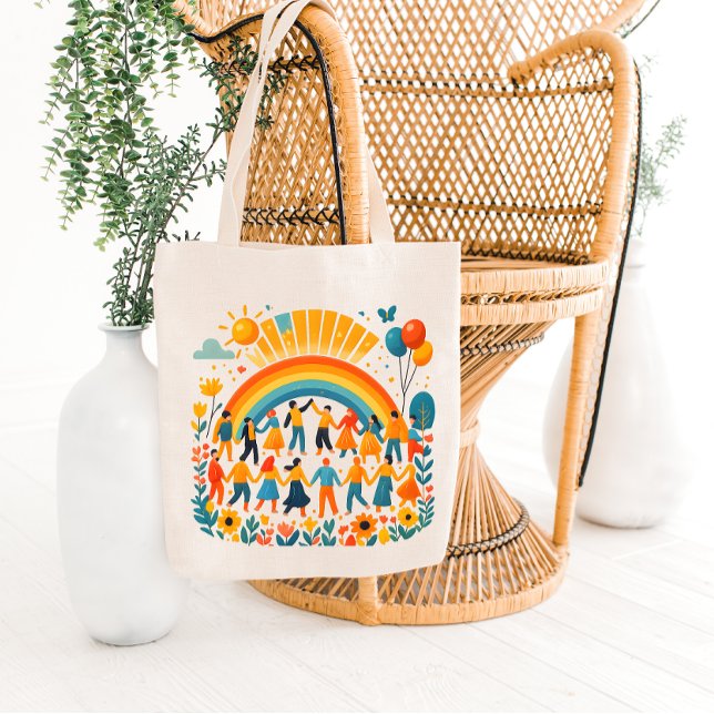 Rainbow Unity Kids Celebration Tote Bag (Creator Uploaded)