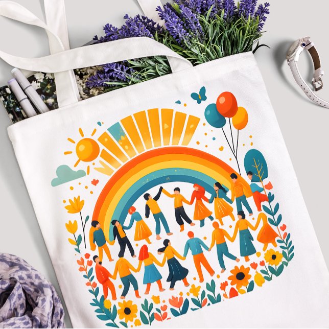 Rainbow Unity Kids Celebration Tote Bag (Creator Uploaded)