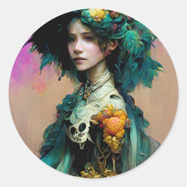 Rainbow Urchin 2 Fantasy Sci-Fi Classic Round Sticker (Front)