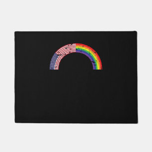 Rainbow USA Flag Gay Flag LGBT LGBTQ American Prid Doormat