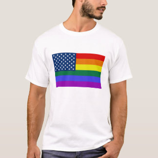 Rainbow USA Flag men's shirt