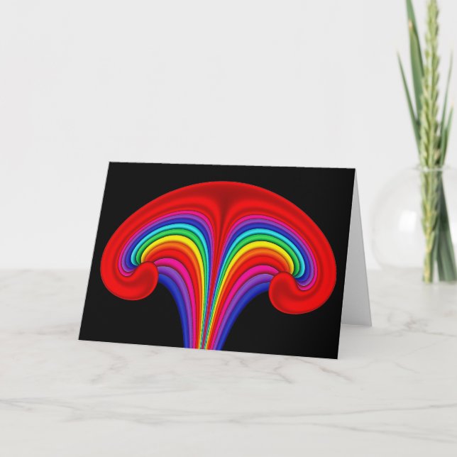 Rainbow Uterus Fractal Greeting Card (Front)