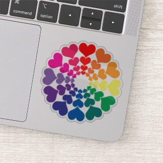 Rainbow Valentine Hearts in a Circle